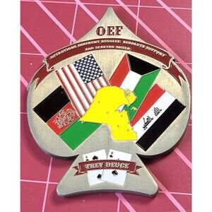 OEF Militaria Challenge Collectible Ace of Spades Shaped Commemorative  Marker